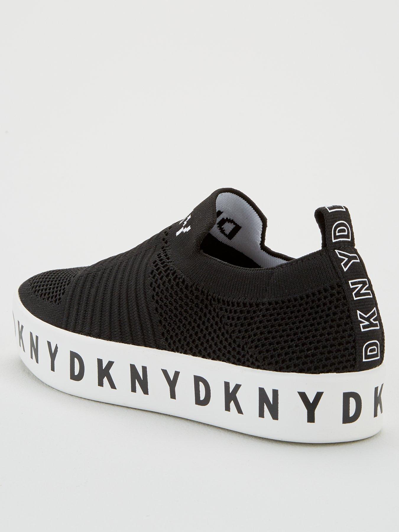 dkny platform logo slip on trainer