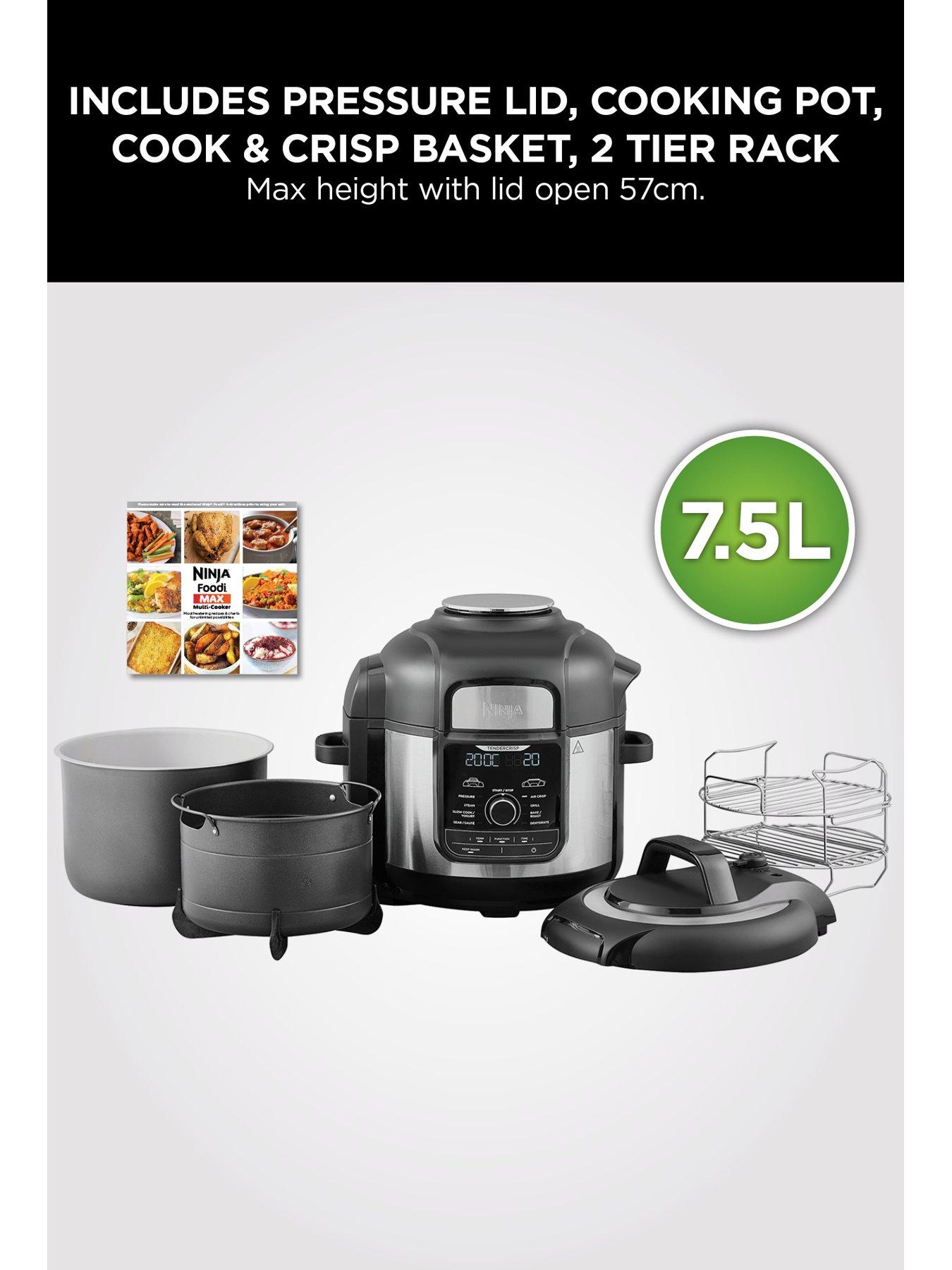 Ninja Foodi Max Multi-Cooker Electric Pressure Cooker and Air Fryer,  Brushed Steel and Black