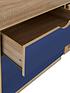  image of mico-mid-sleeper-bed-with-pull-out-desk-andnbspstorage-oak-effectblue
