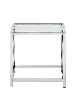 Christie Glass And Chrome Lamp Table