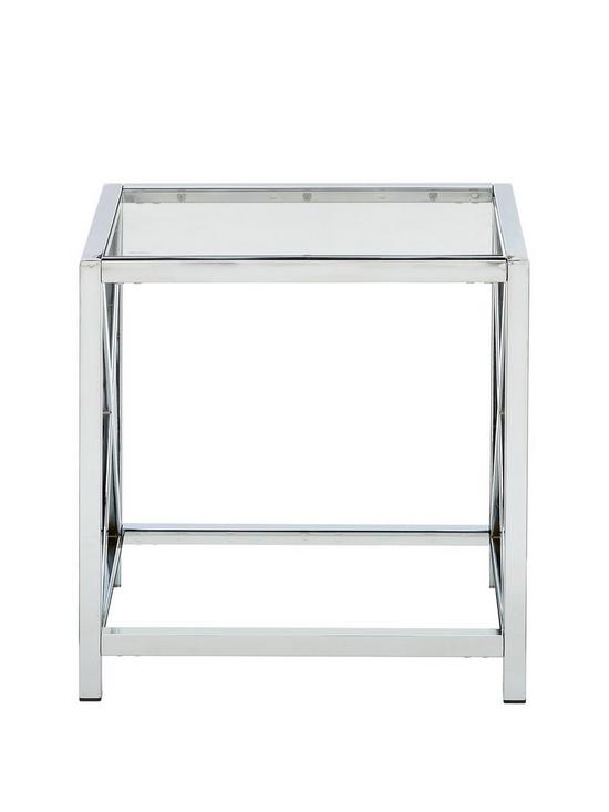 front image of christie-glass-and-chrome-lamp-table