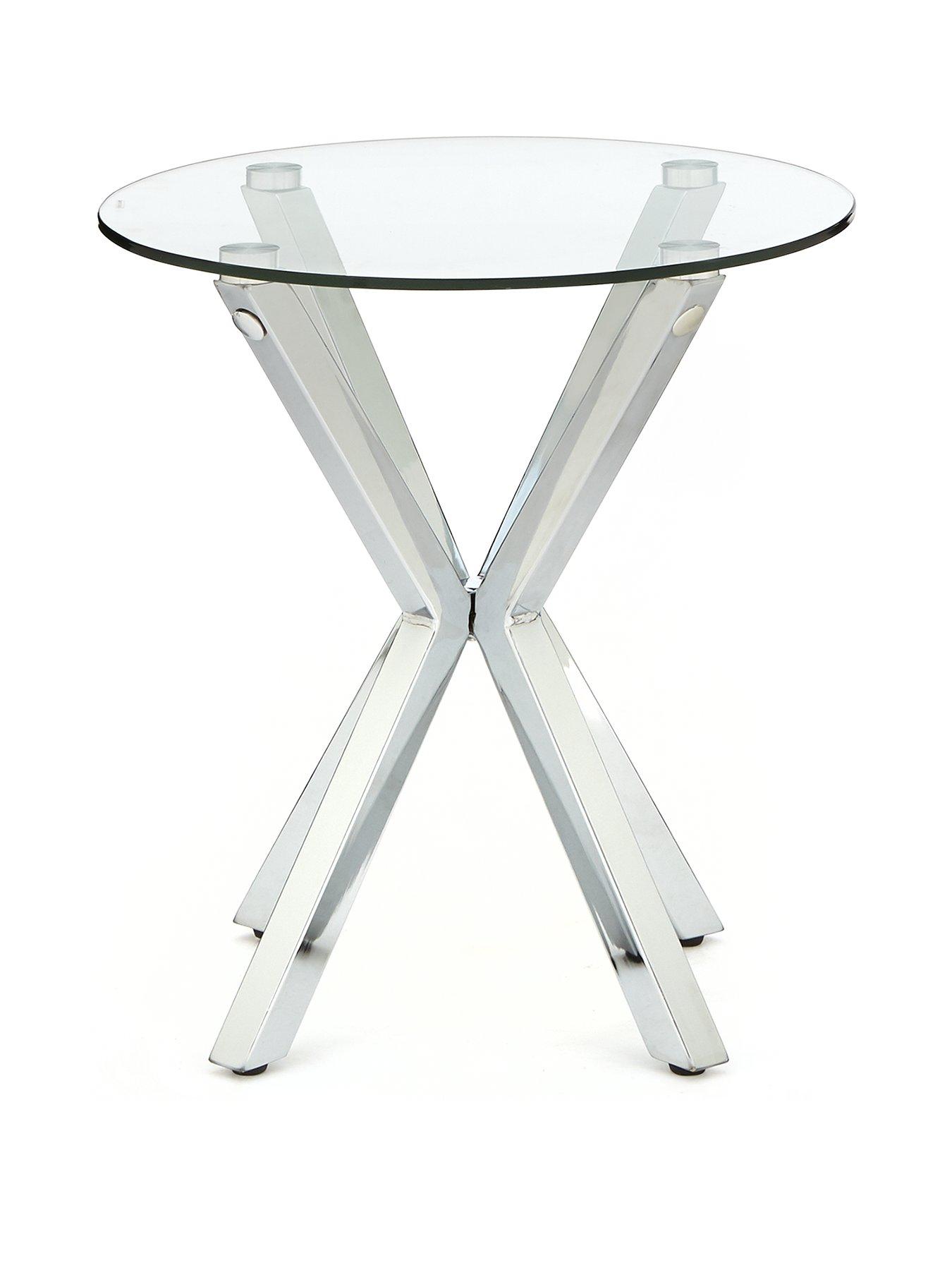 Image 2 of 5 of Very Home Chopstick Glass and Chrome Lamp Table