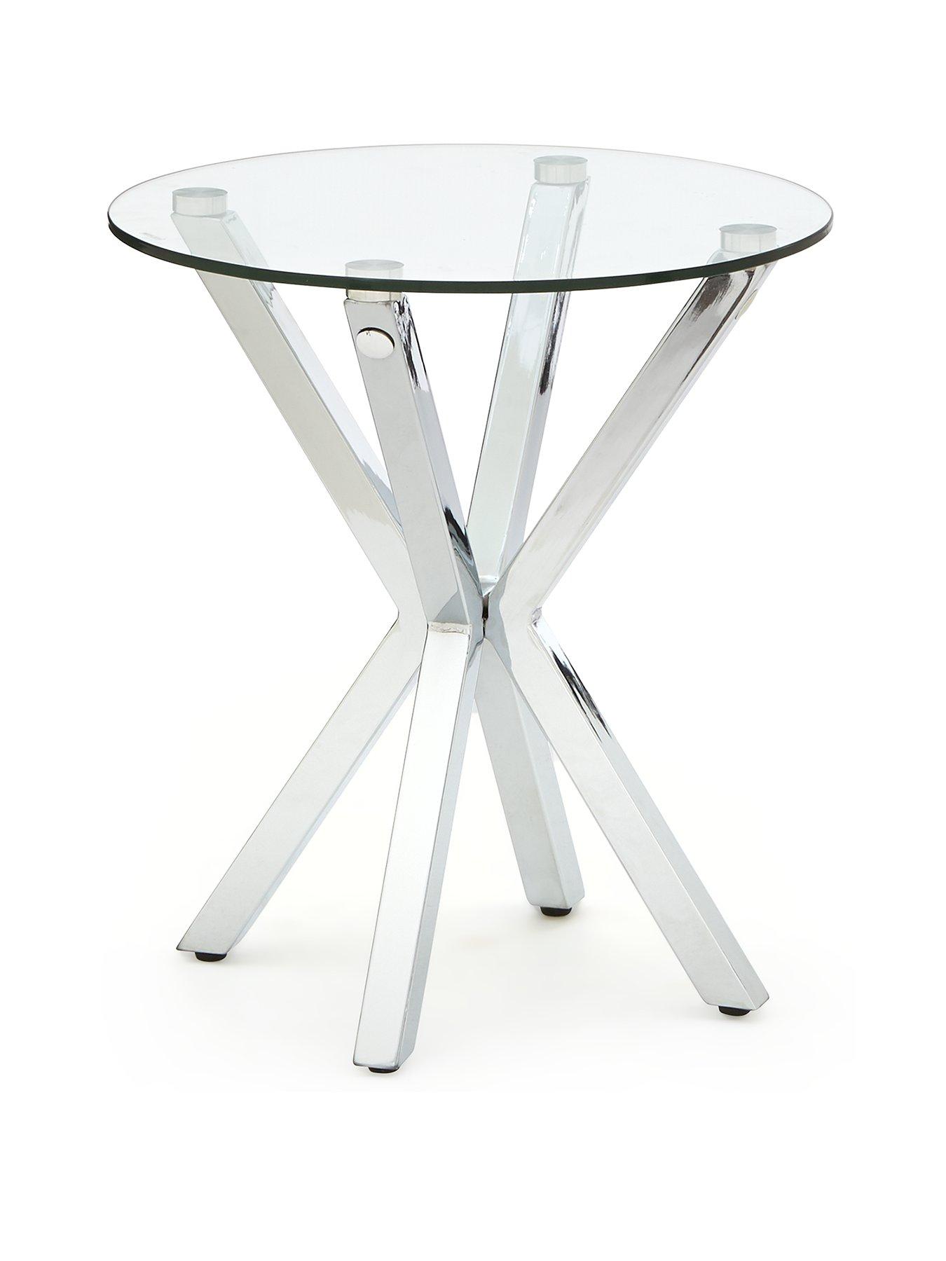 Image 3 of 5 of Very Home Chopstick Glass and Chrome Lamp Table