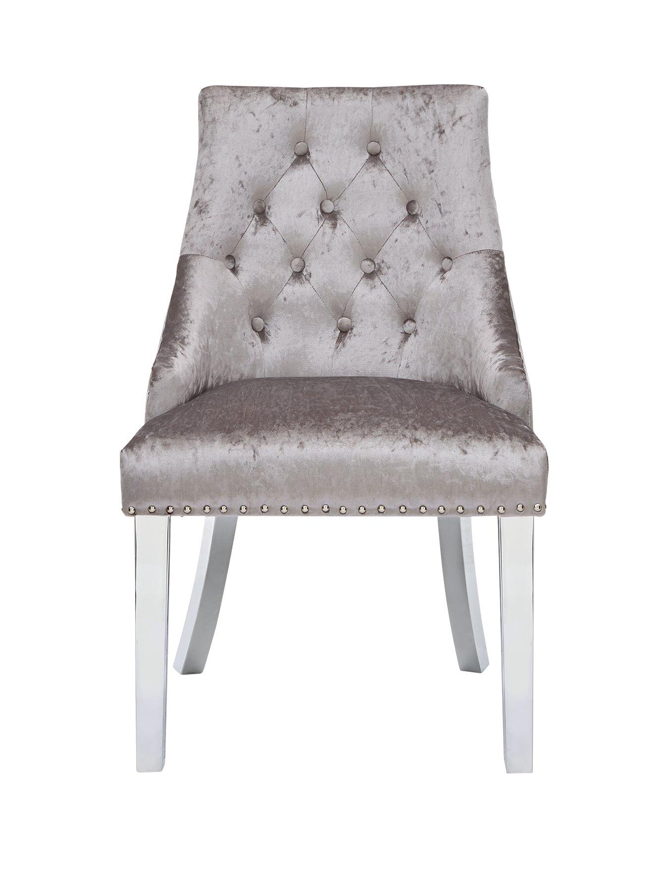 Pair of Warwick Crushed Velvet Dining Chairs very.co.uk