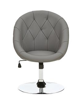 Product photograph of Very Home Odyssey Faux Leather Leisure Chair - Grey from very.co.uk