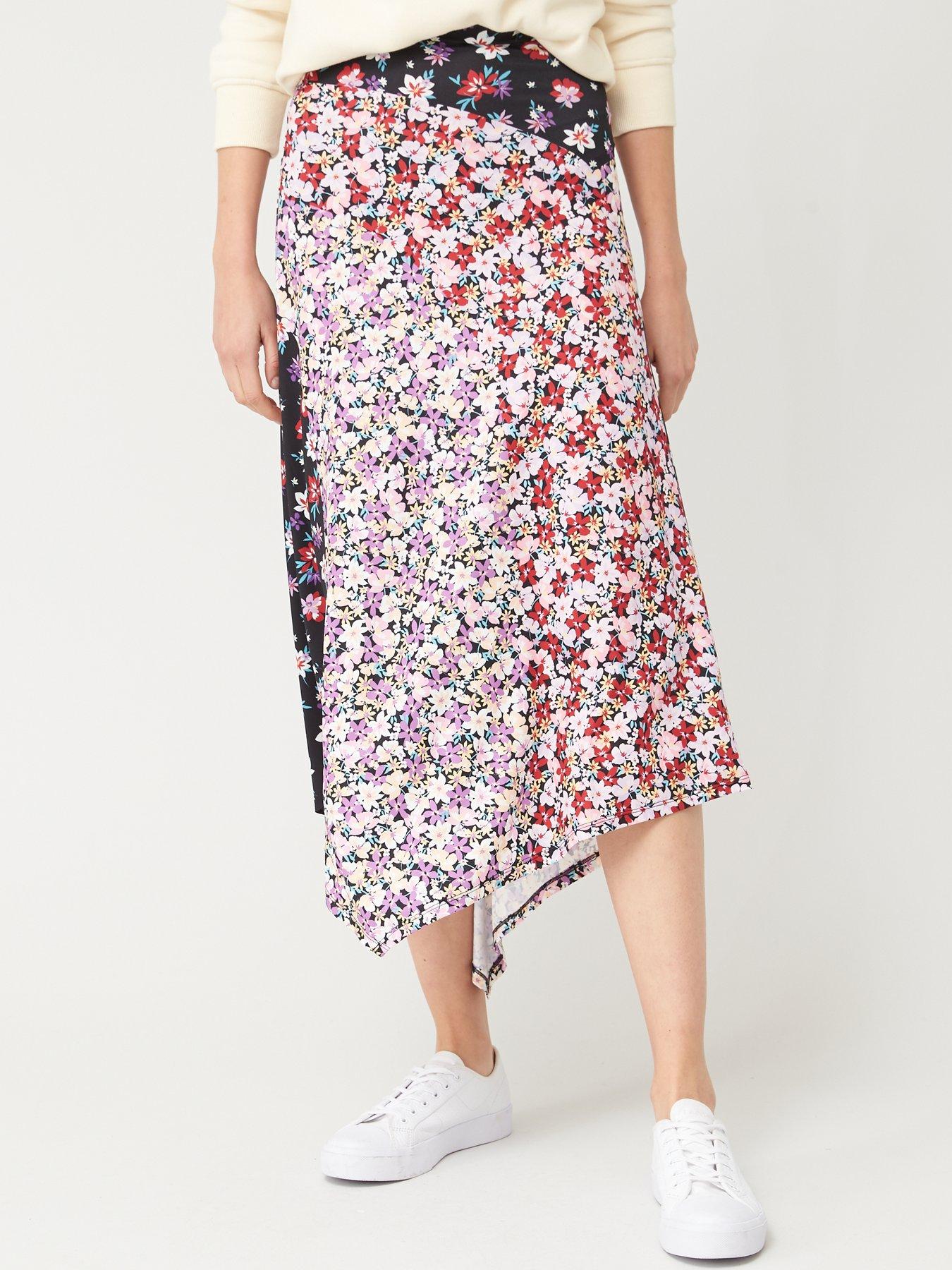 v by very mixed print midi dress
