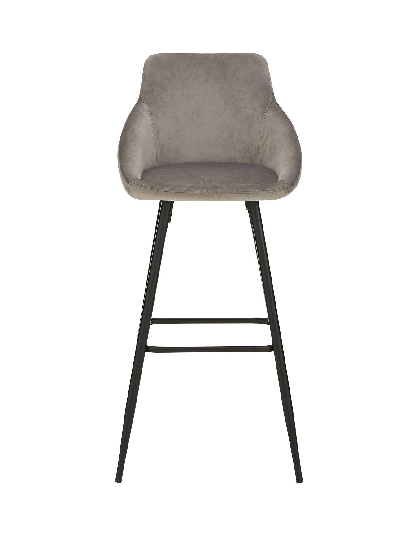 Very Home Dahlia Fabric Bar Stool - Grey/Black - Fsc Certified