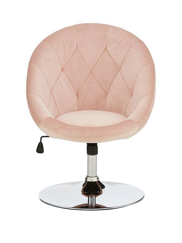 Odyssey Velvet Leisure Chair Pink, Melissa Swivel Vanity Chair Pink