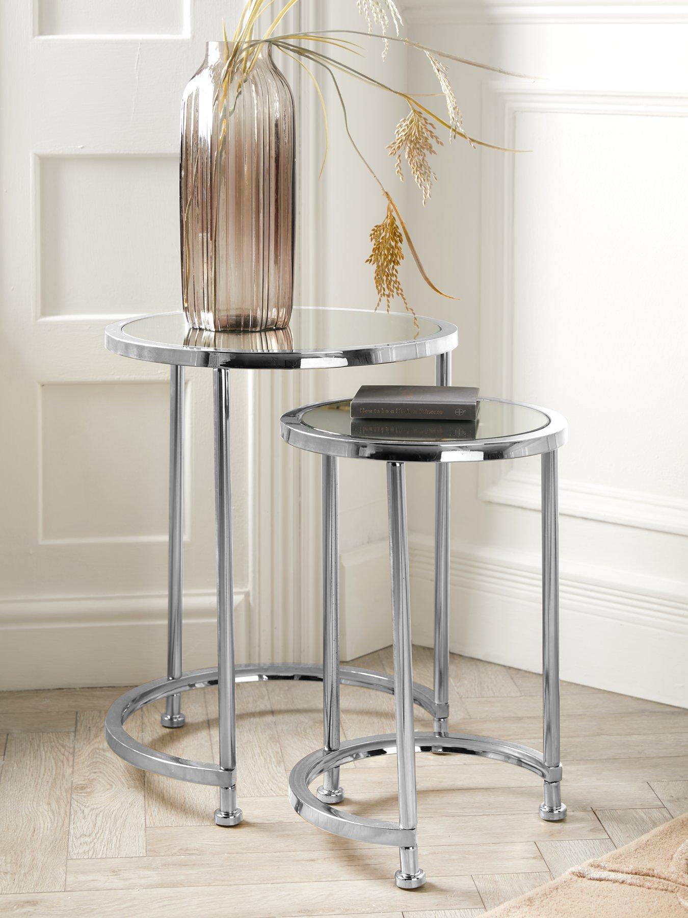 Aruba Mirrored Nest of Lamp Tables
