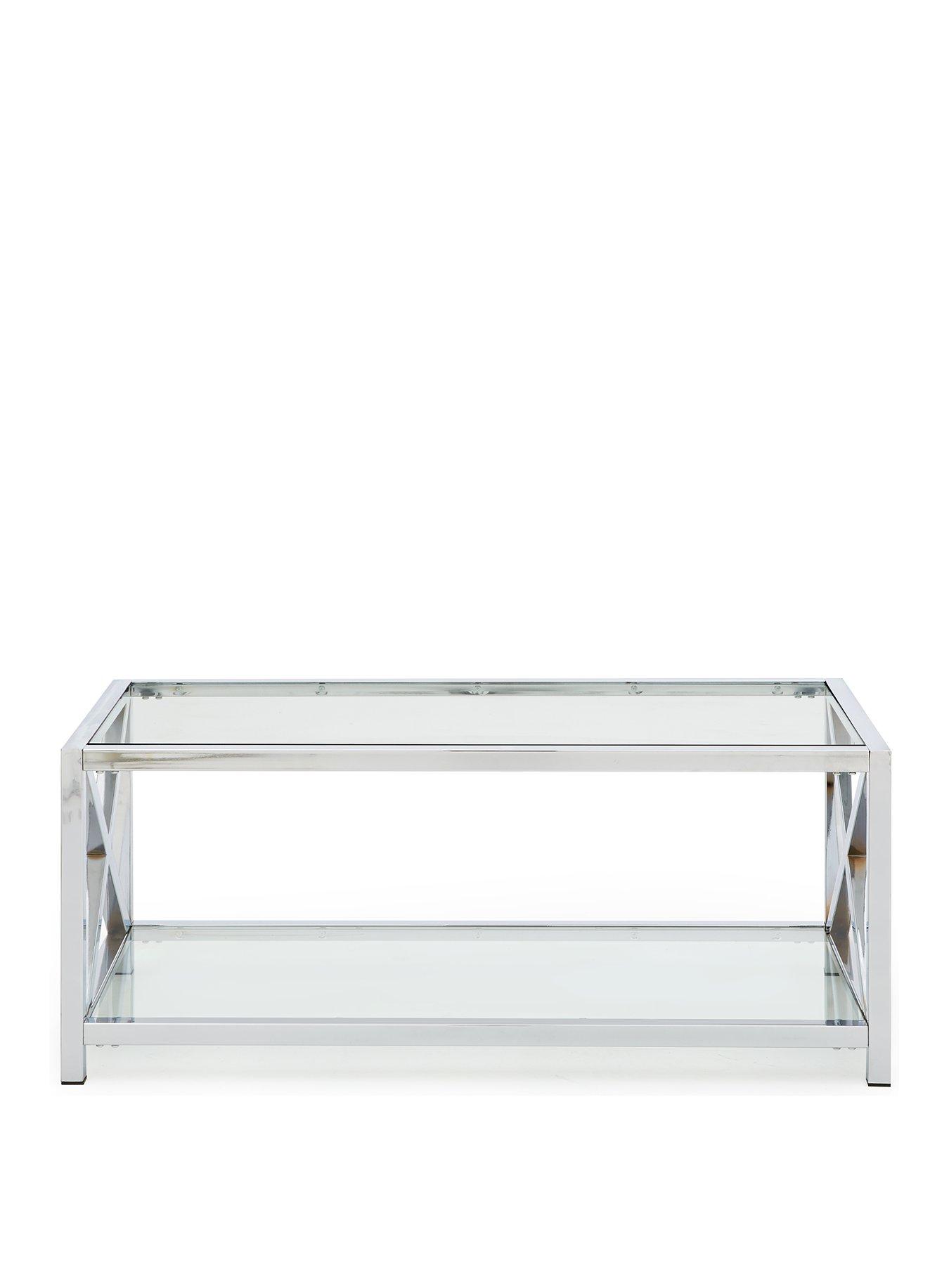 Image 2 of 5 of Very Home Christie Glass and Chrome Coffee Table