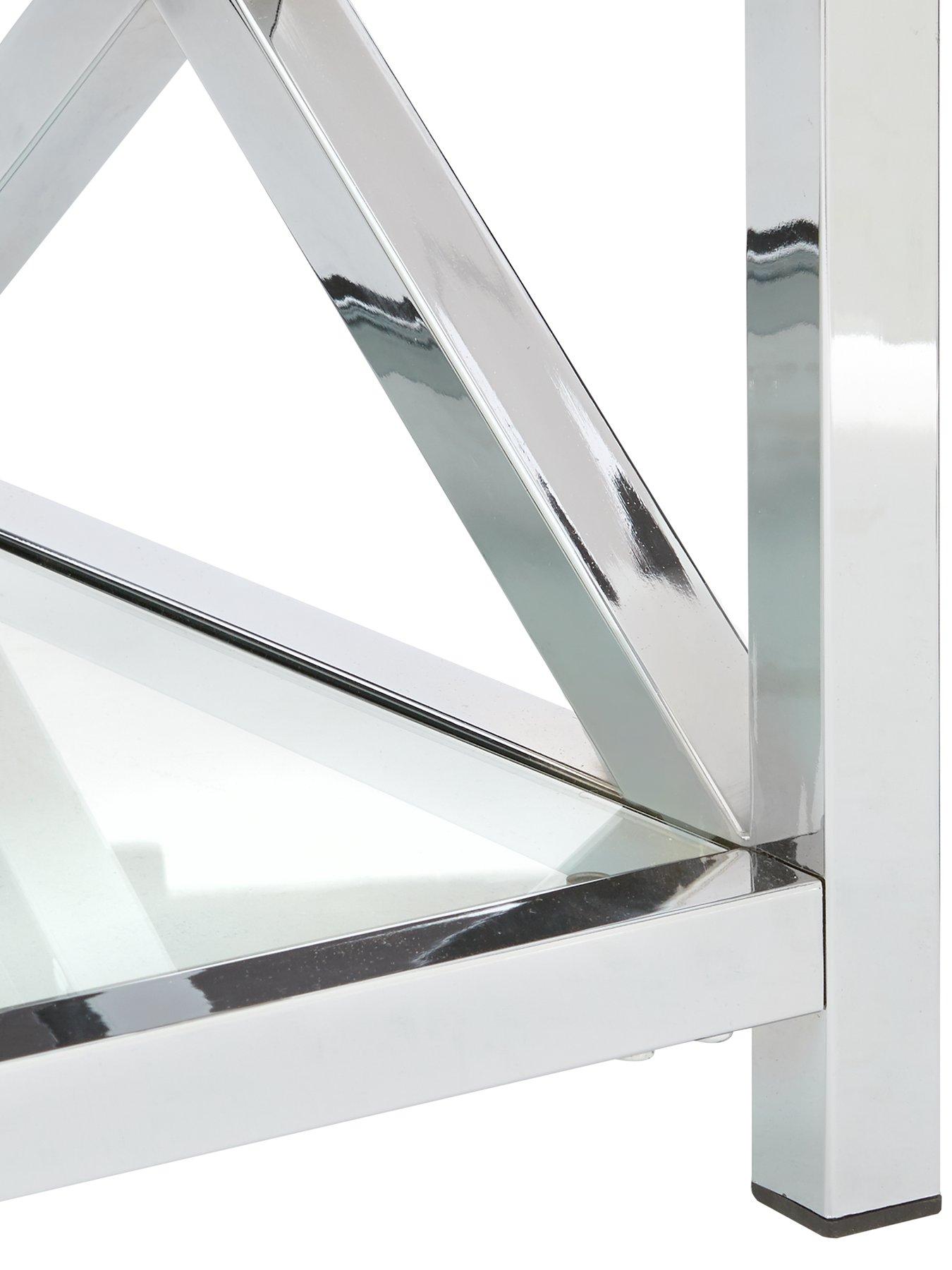 Image 5 of 5 of Very Home Christie Glass and Chrome Coffee Table