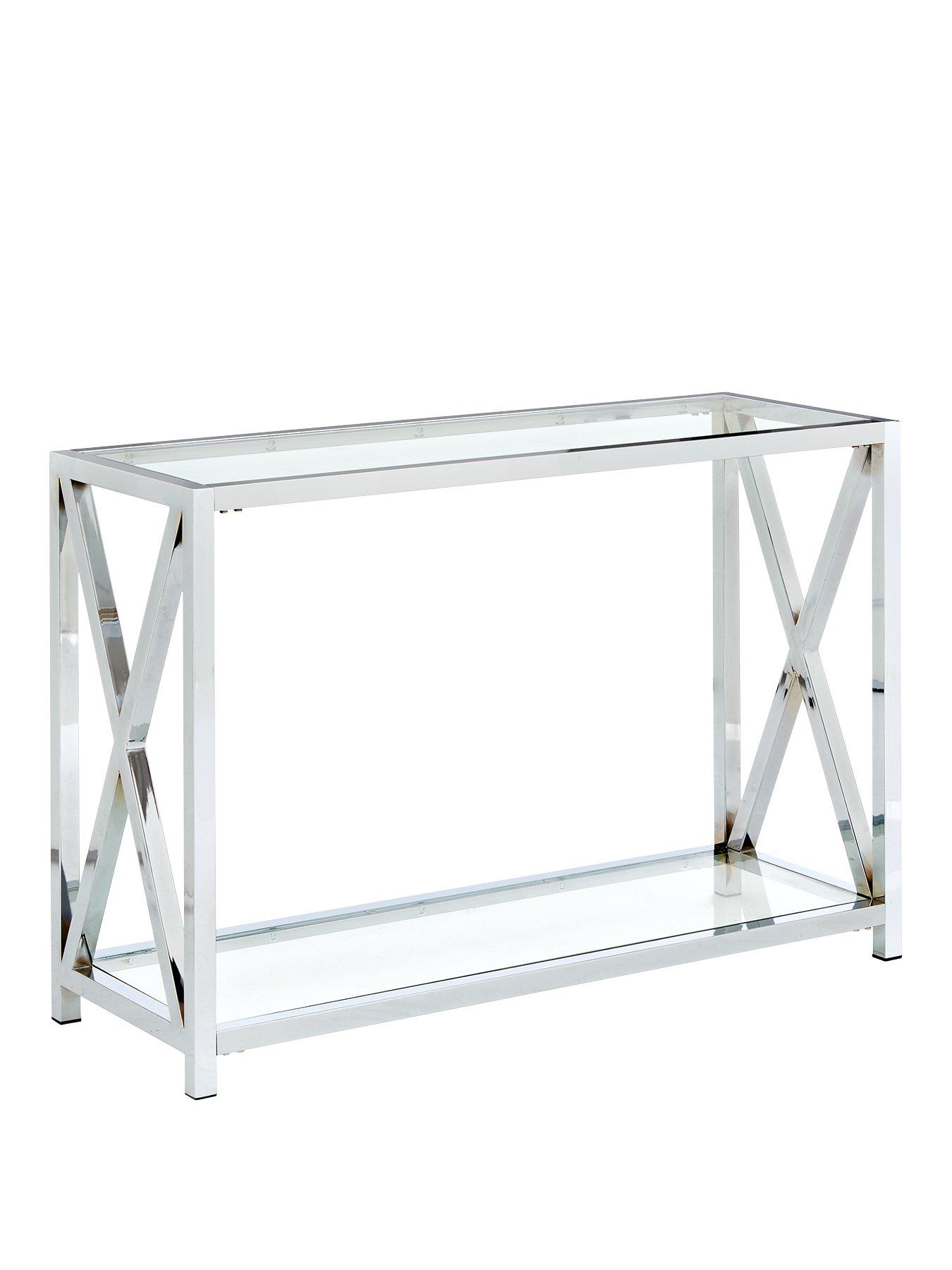 Christie glass and chrome on sale nest of 2 tables