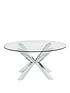  image of chopstick-glass-and-chrome-coffee-table