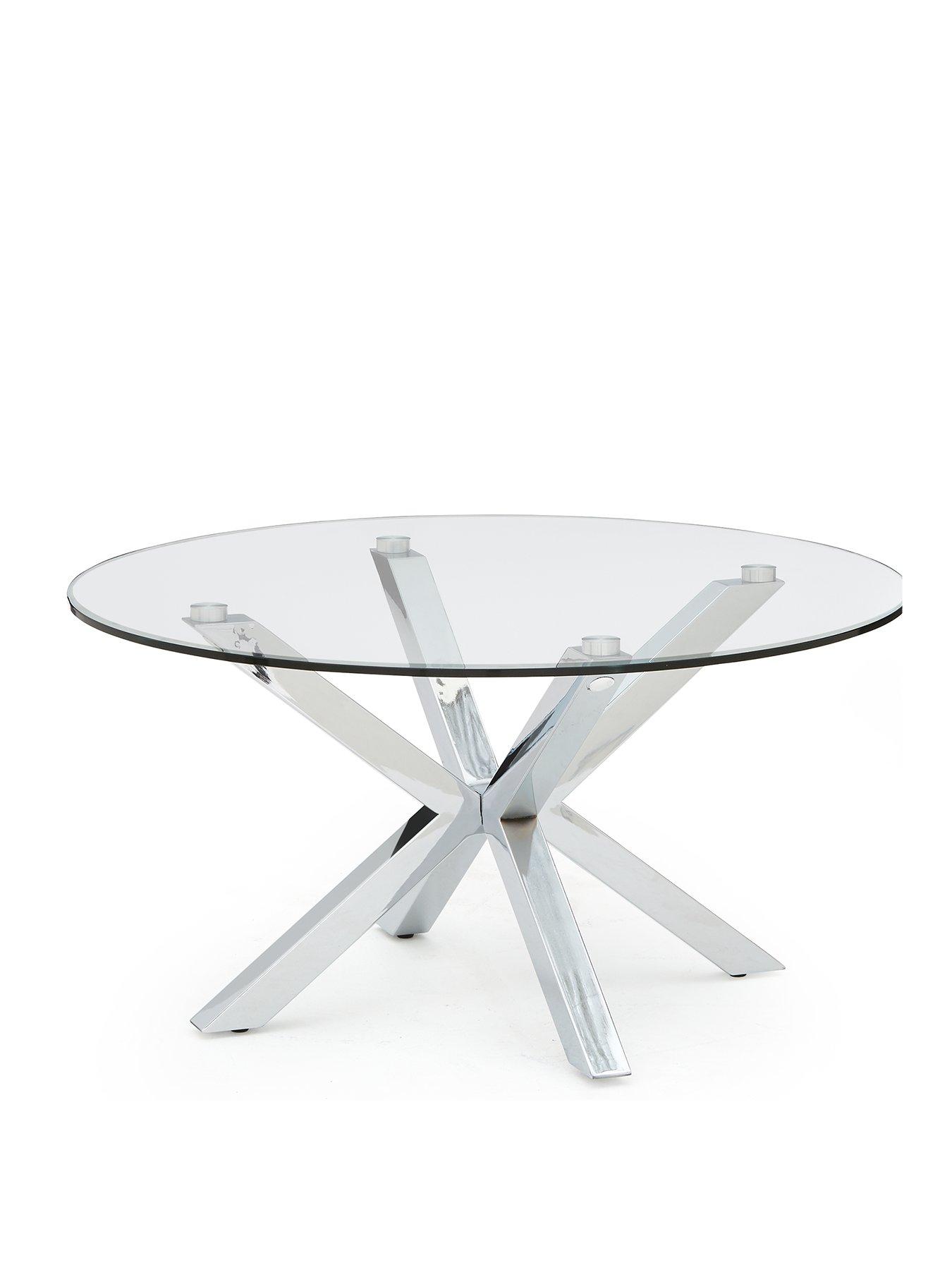 Image 3 of 5 of The Very Collection Chopstick Glass and Chrome Round&nbsp;Coffee Table