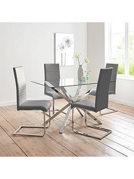Very Home Chopstick 130 Cm Dining Table + 4 Jet Chairs