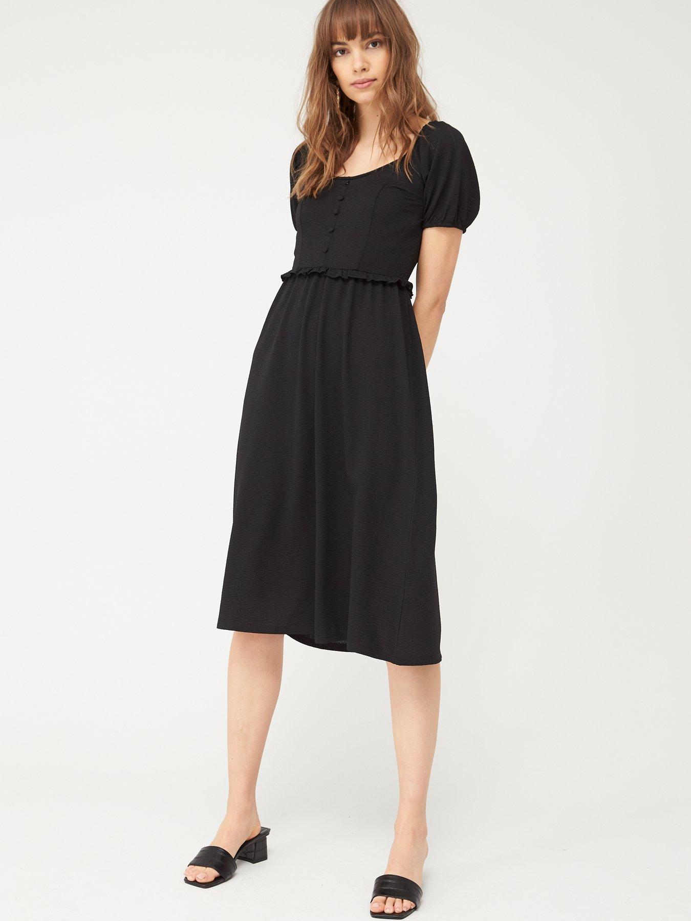 black milkmaid midi dress