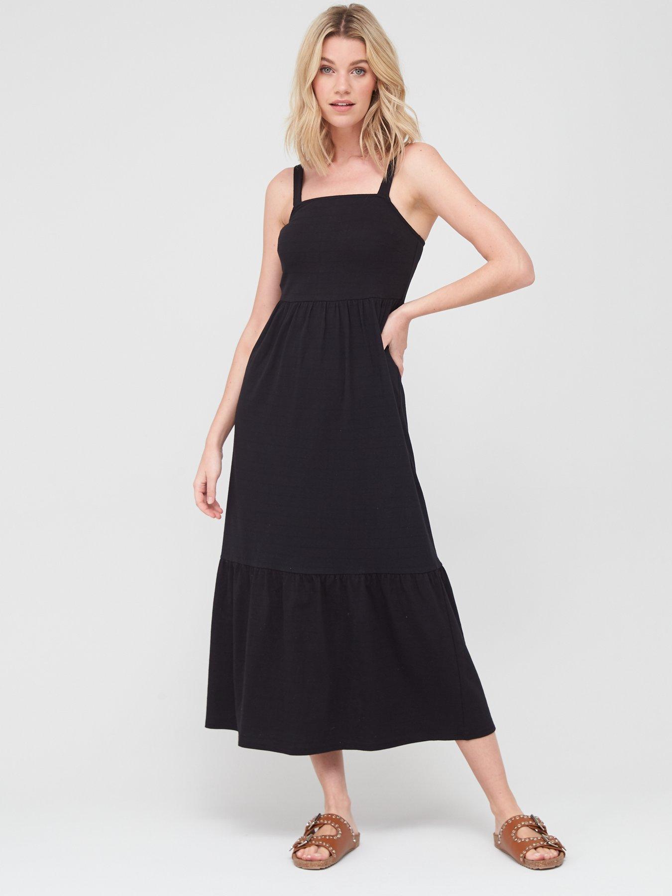 black sleeveless dress uk