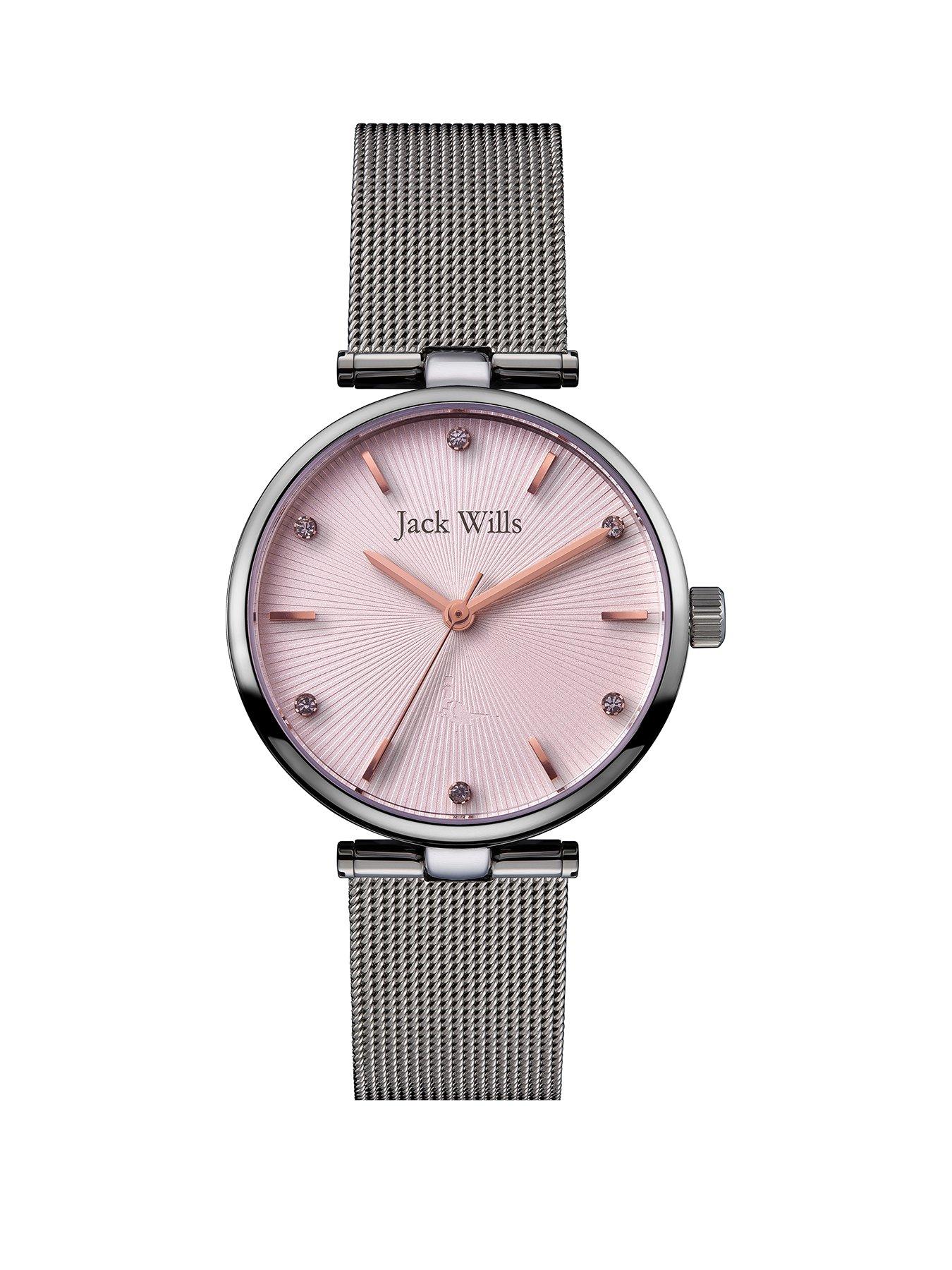 Jack Wills Jack Wills Pink Fan Textured Rose Gold Detail And