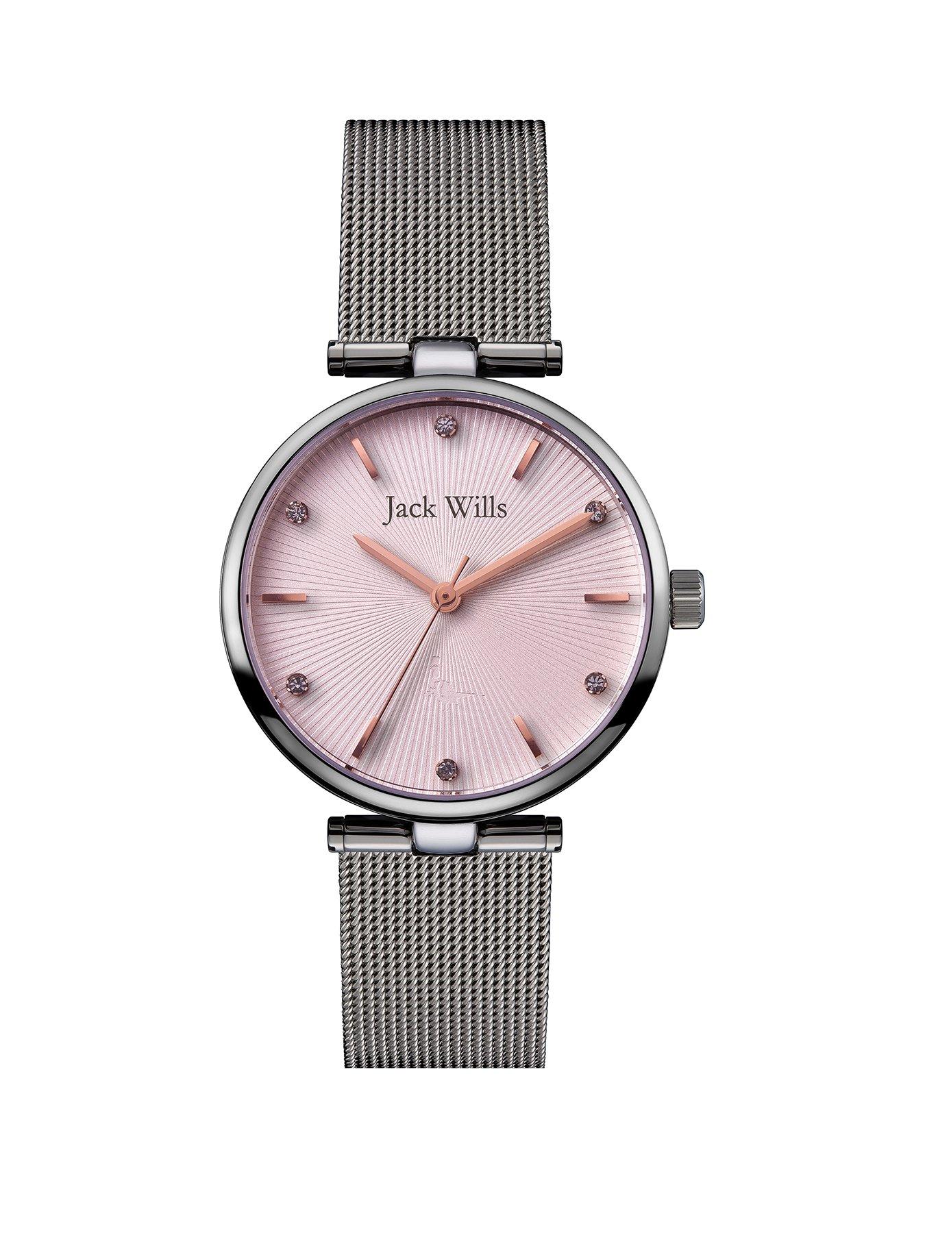 Jack Wills Jack Wills Pink Fan Textured Rose Gold Detail And