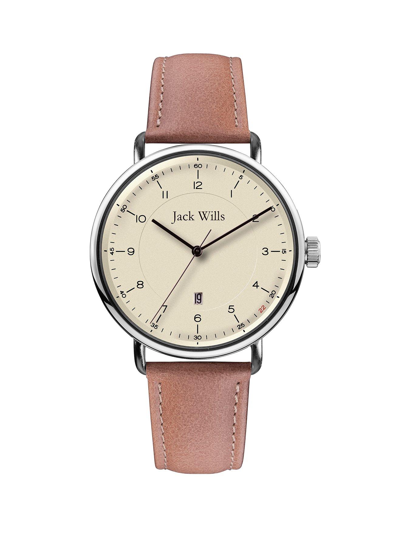 Jack Wills Jack Wills Cream And Silver Detail Date Dial Tan Leather Strap Watch review