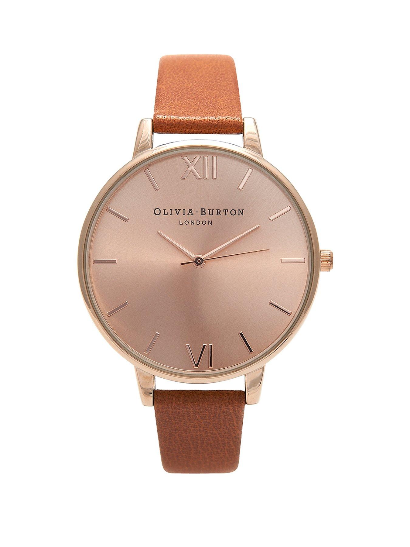 Olivia Burton Olivia Burton Rose Gold Sunray Dial Tan Leather Strap Ladies Watch Very Co Uk