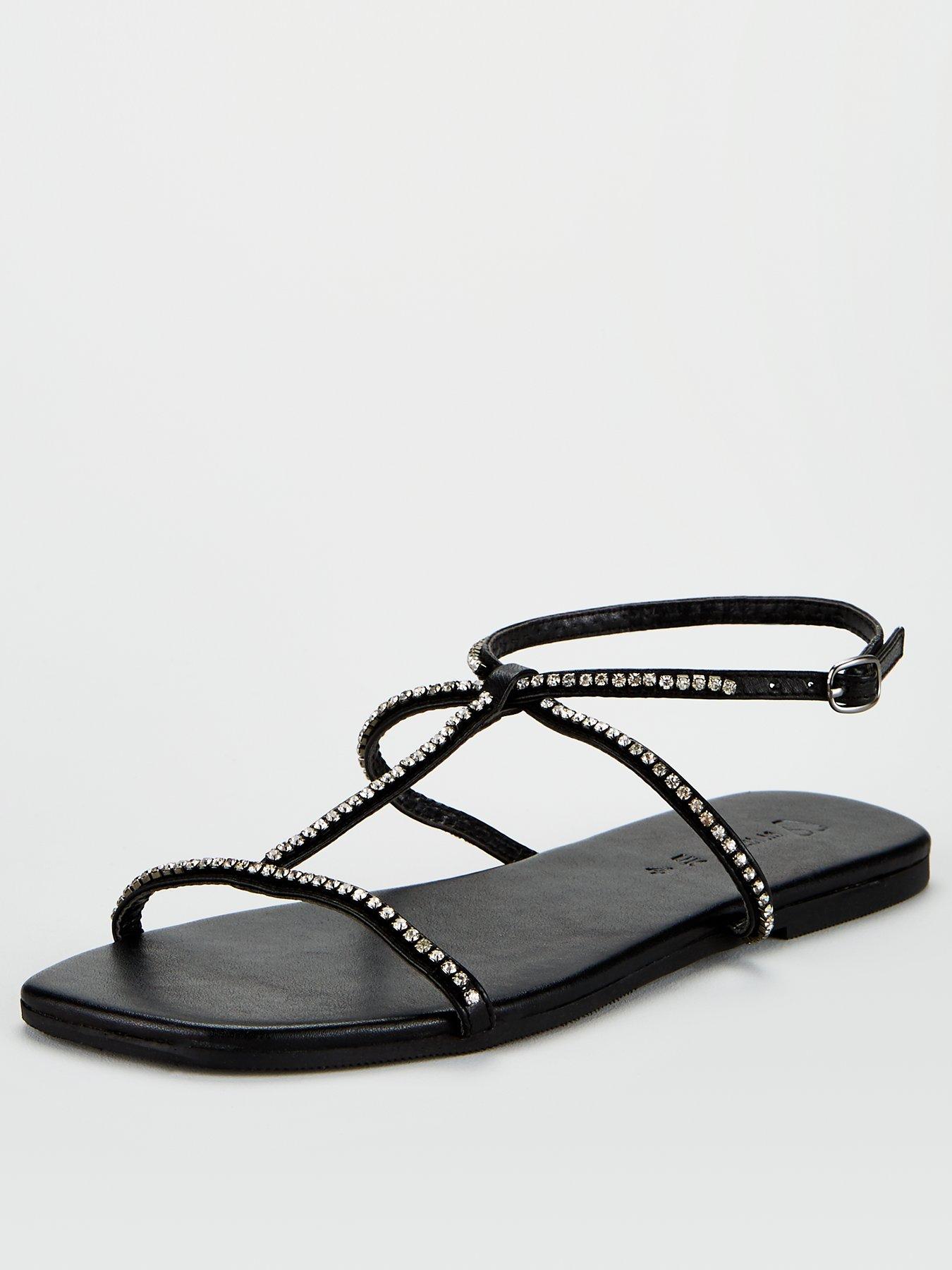embellished flat sandals uk