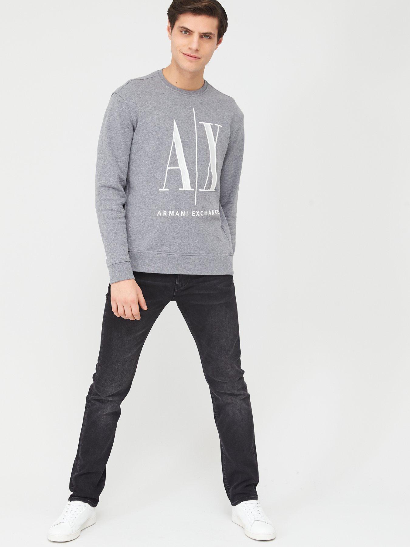 Armani Exchange Icon AX Logo Sweatshirt - Grey 