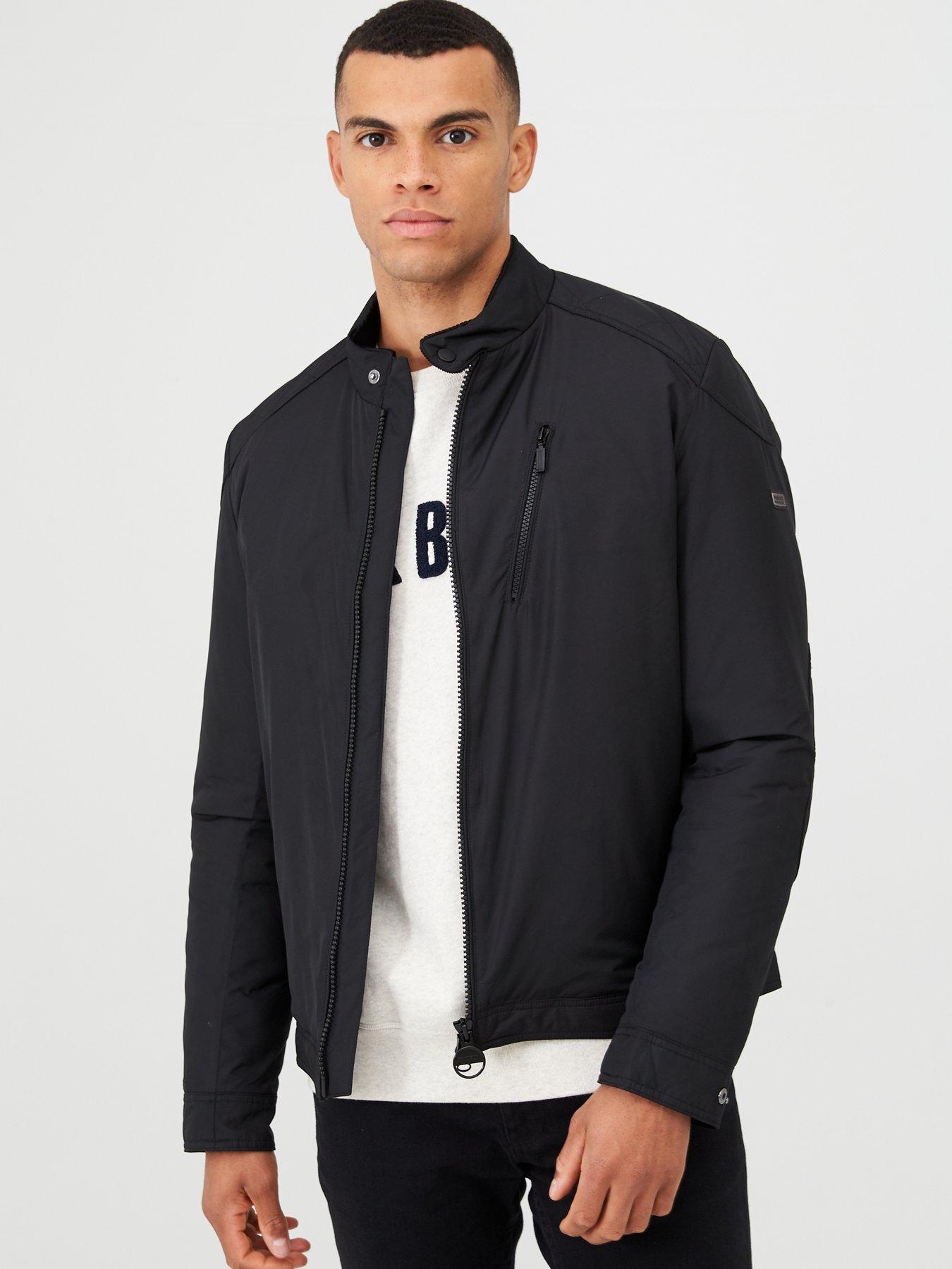 barbour black quilted jacket mens