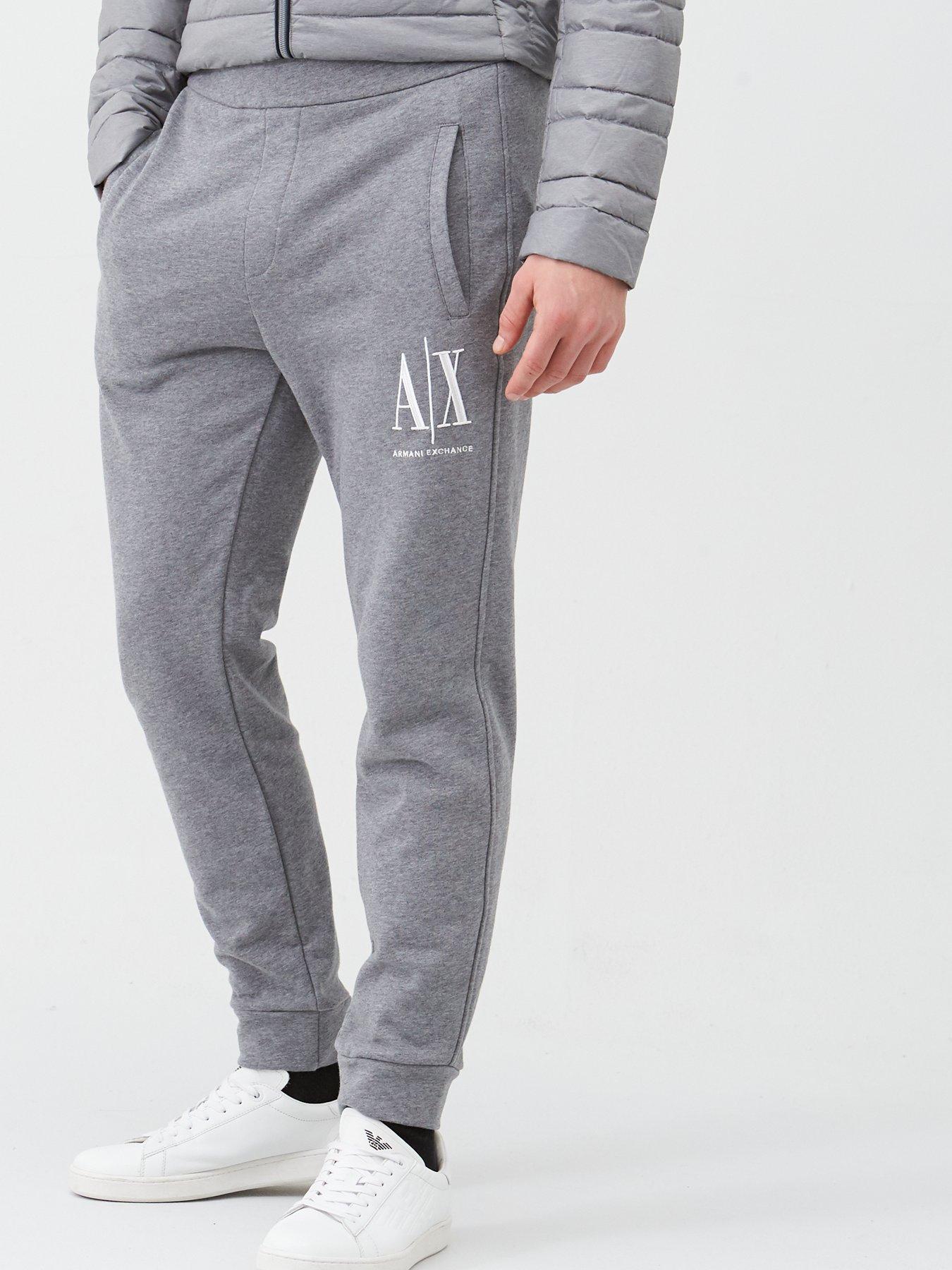 Introducir 73+ imagen armani exchange grey joggers