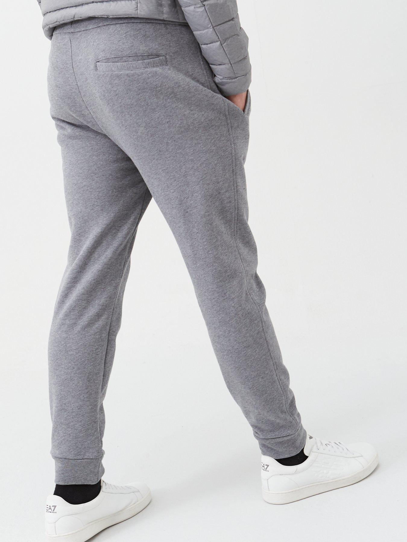 Grey Marl Draw String Waist Split Hem Sweatpants