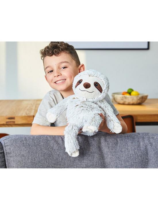 stillFront image of warmiesreg-fully-heatable-cuddly-toy-scented-with-french-lavender--nbspmarshmallow-sloth