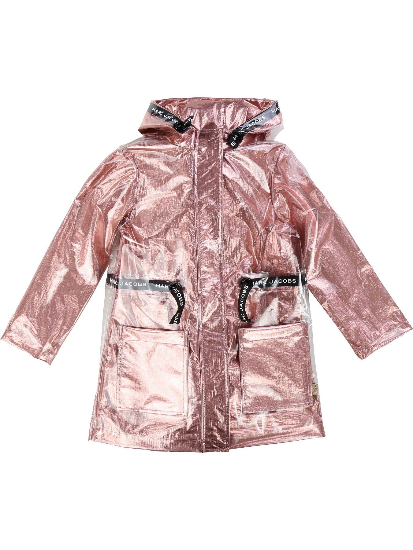 Little Marc Jacobs Girls Hooded Metallic Raincoat review