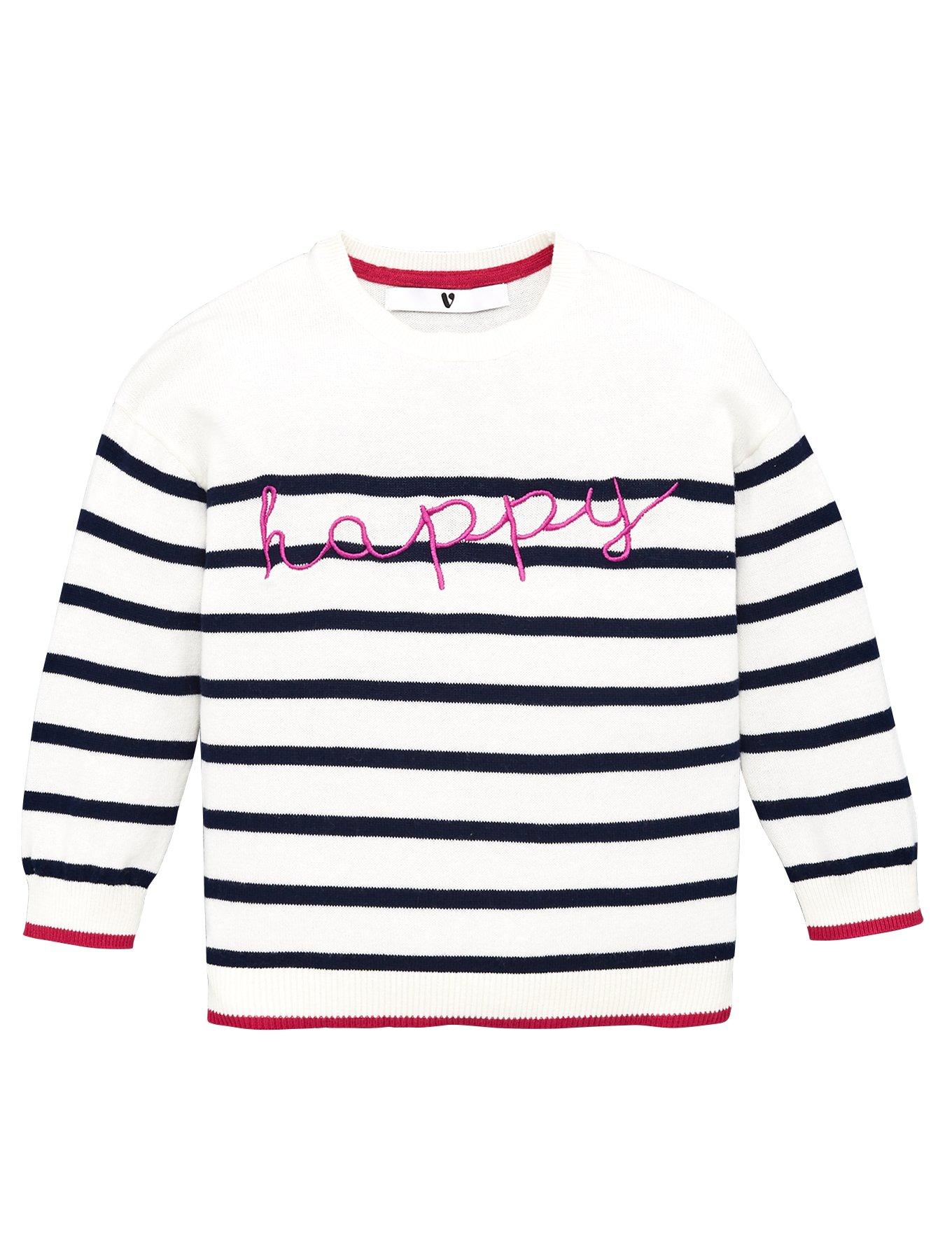 V By Very Girls Striped Happy Jumper review