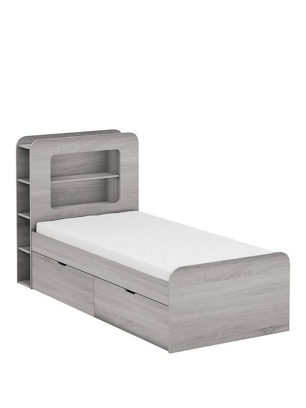 Aspen Kids Storage Bed Frame With, Grey Bed Frame With Headboard And Storage
