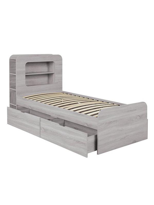 Aspen Kids Storage Bed Frame With, Grey Twin Bed Frame With Storage