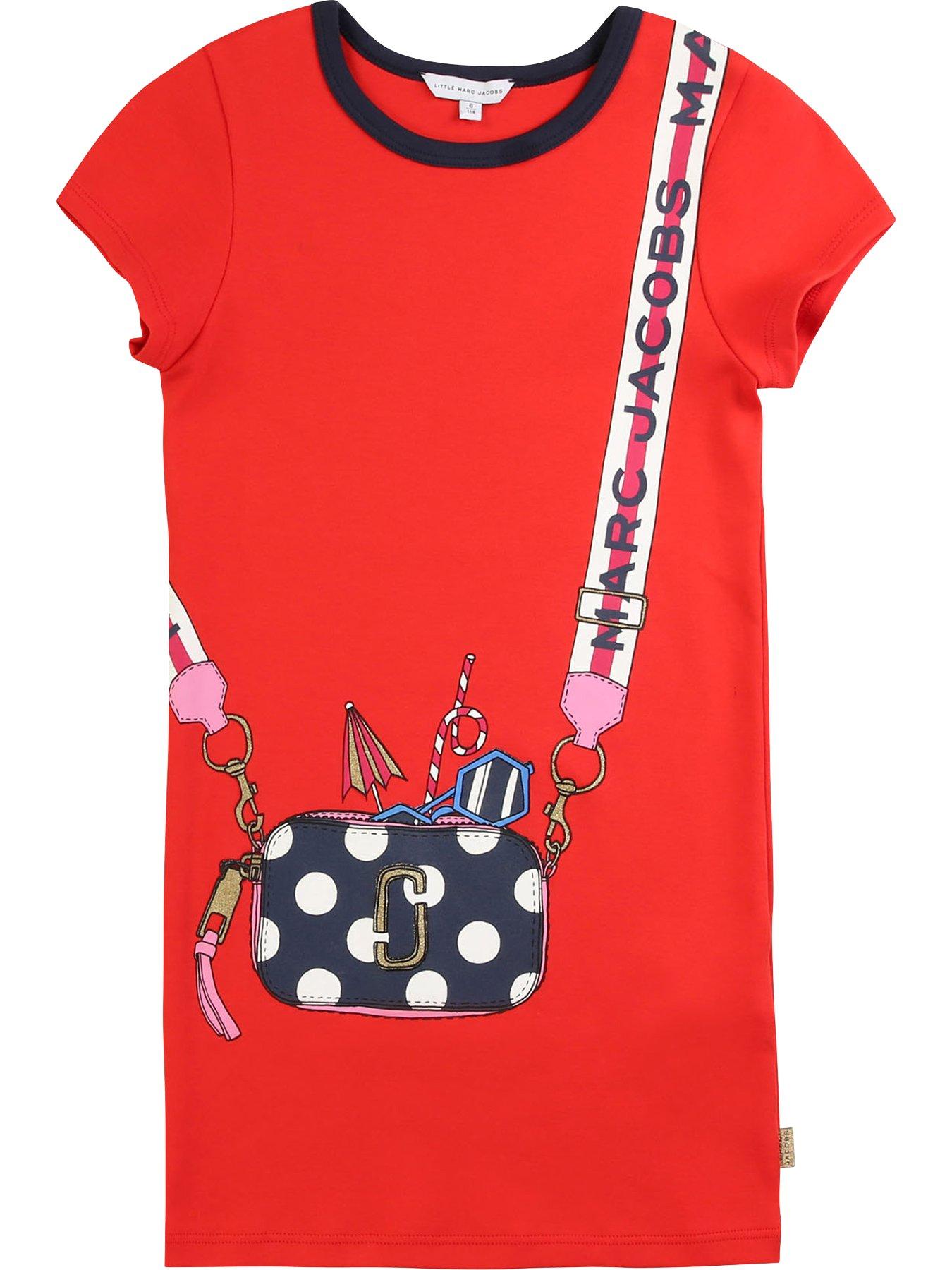 girls red tshirt dress