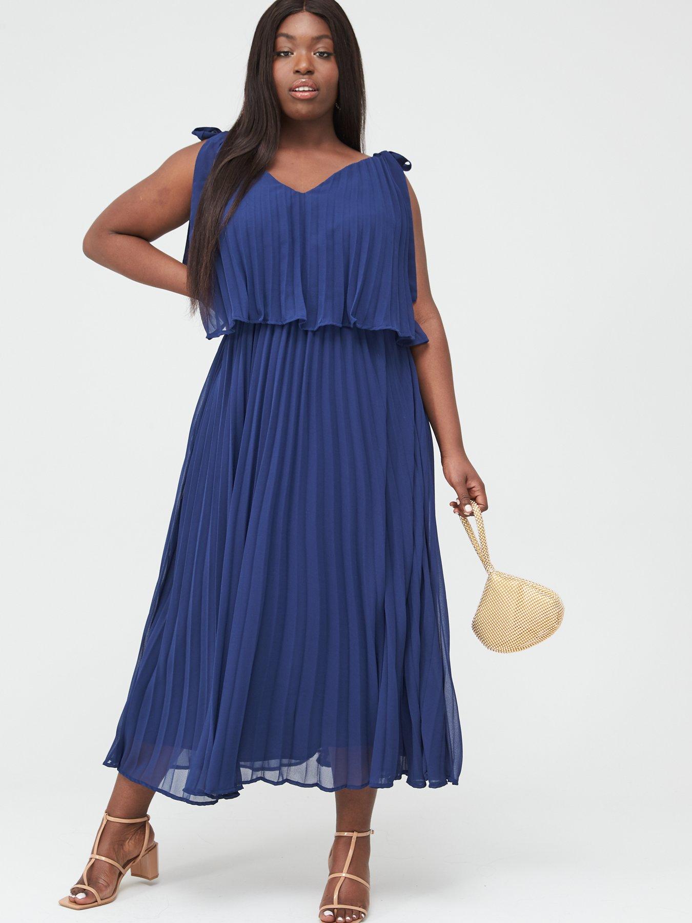 tiered pleated midi dress