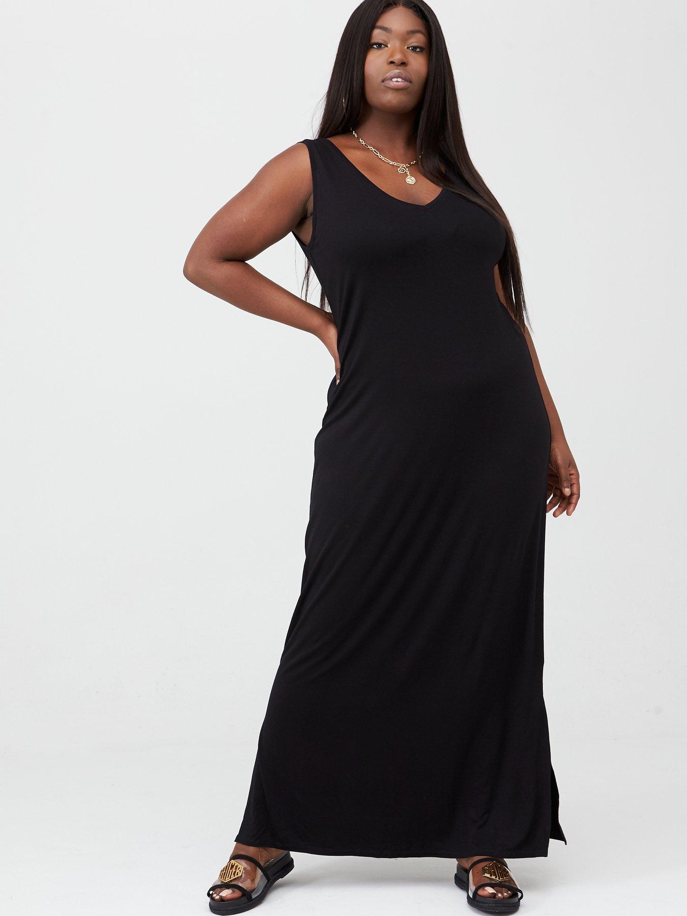 black jersey maxi dress uk