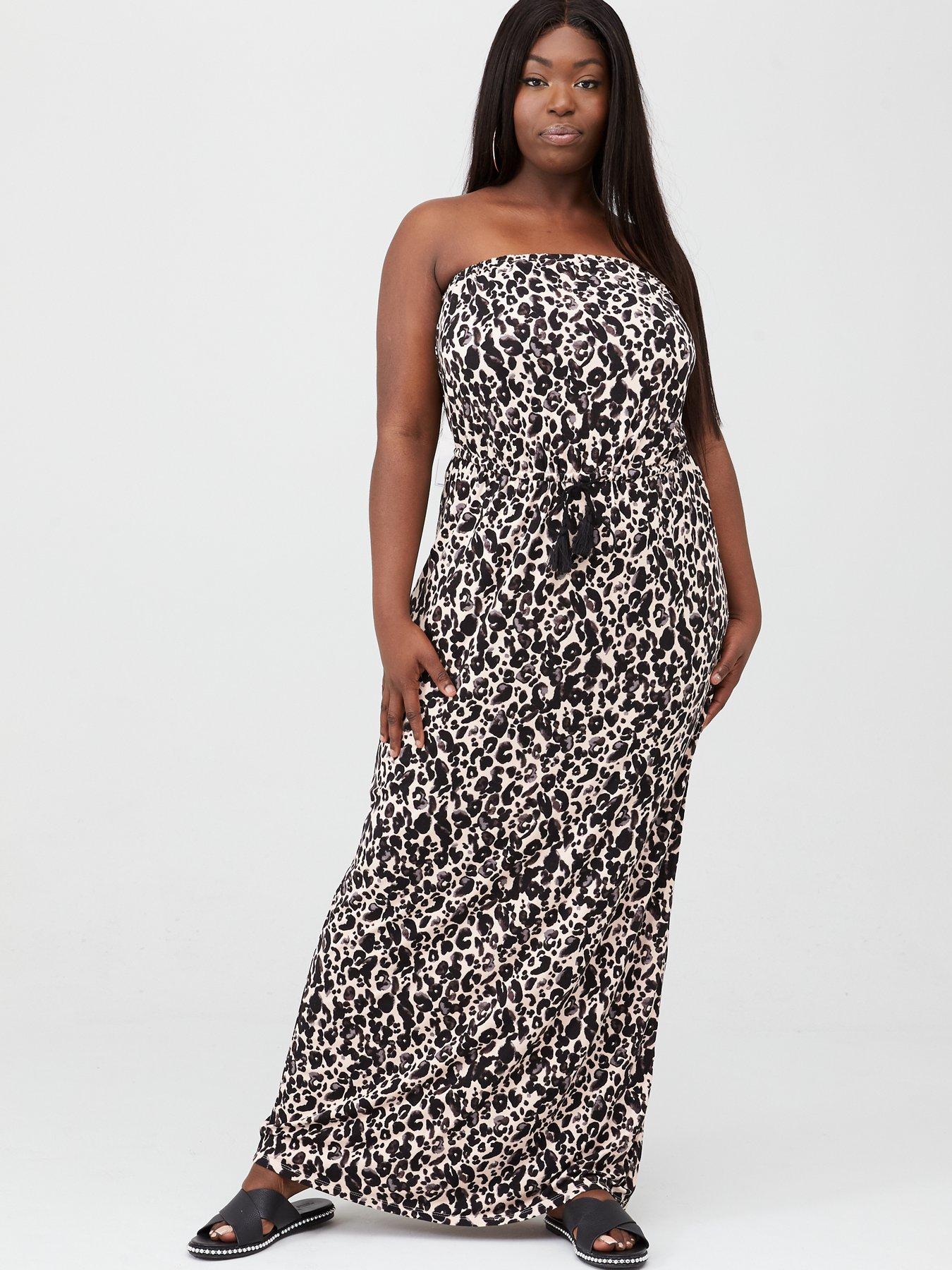 animal print bandeau dress