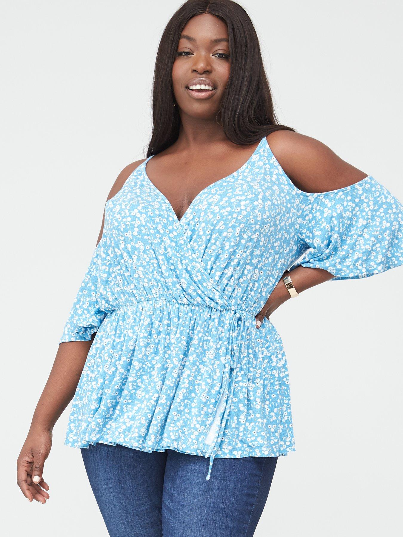 V By Very Curve Cold Shoulder Elasticated Waist Top review