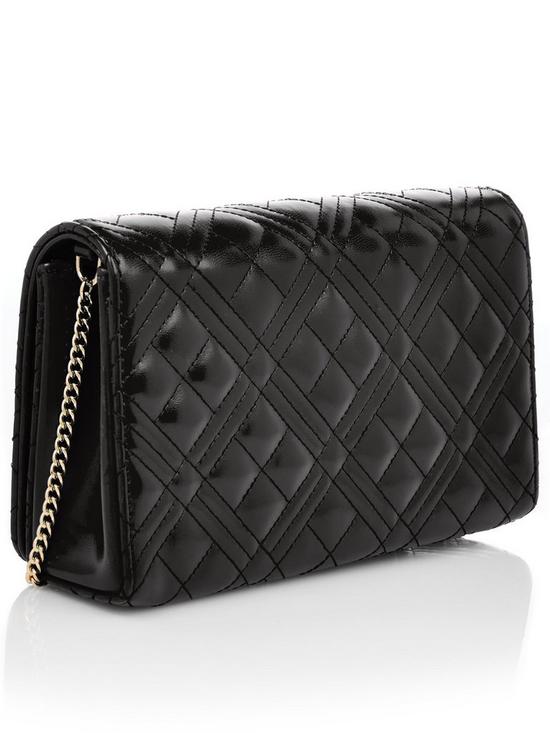 back image of love-moschino-quilted-logo-cross-body-bag-black