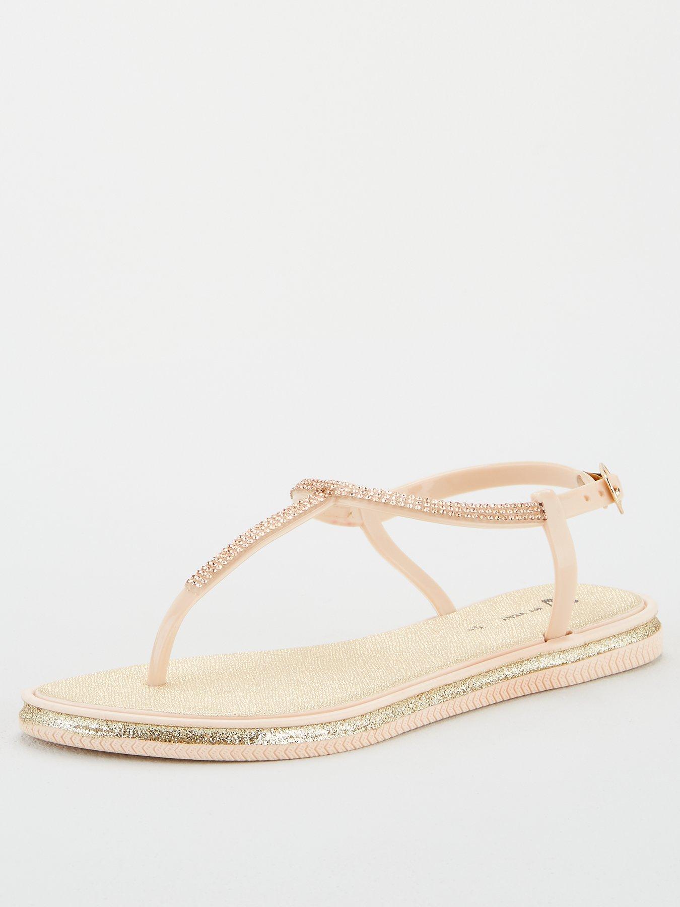 gold diamante sandals uk