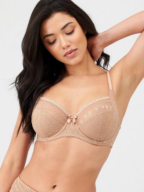 stillFront image of pour-moi-remix-side-support-underwired-bra-brown