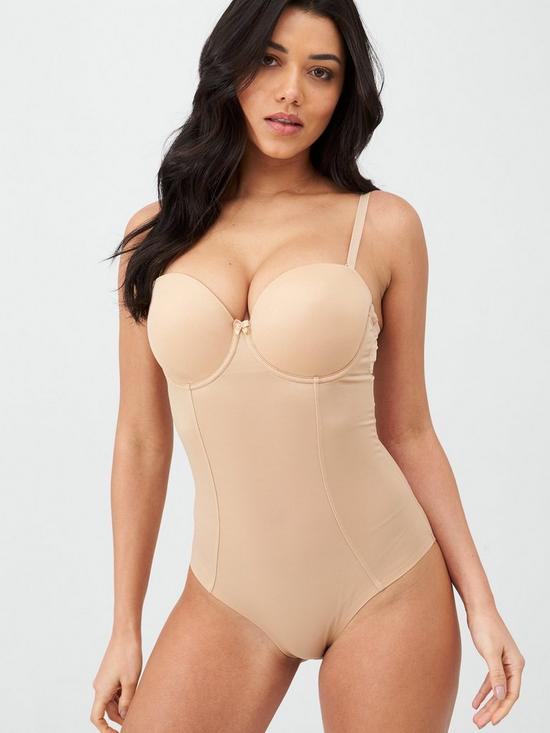 front image of pour-moi-definitions-strapless-shaping-body-nude