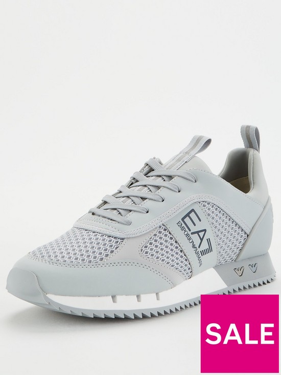front image of ea7-emporio-armani-logo-runner-trainers-grey