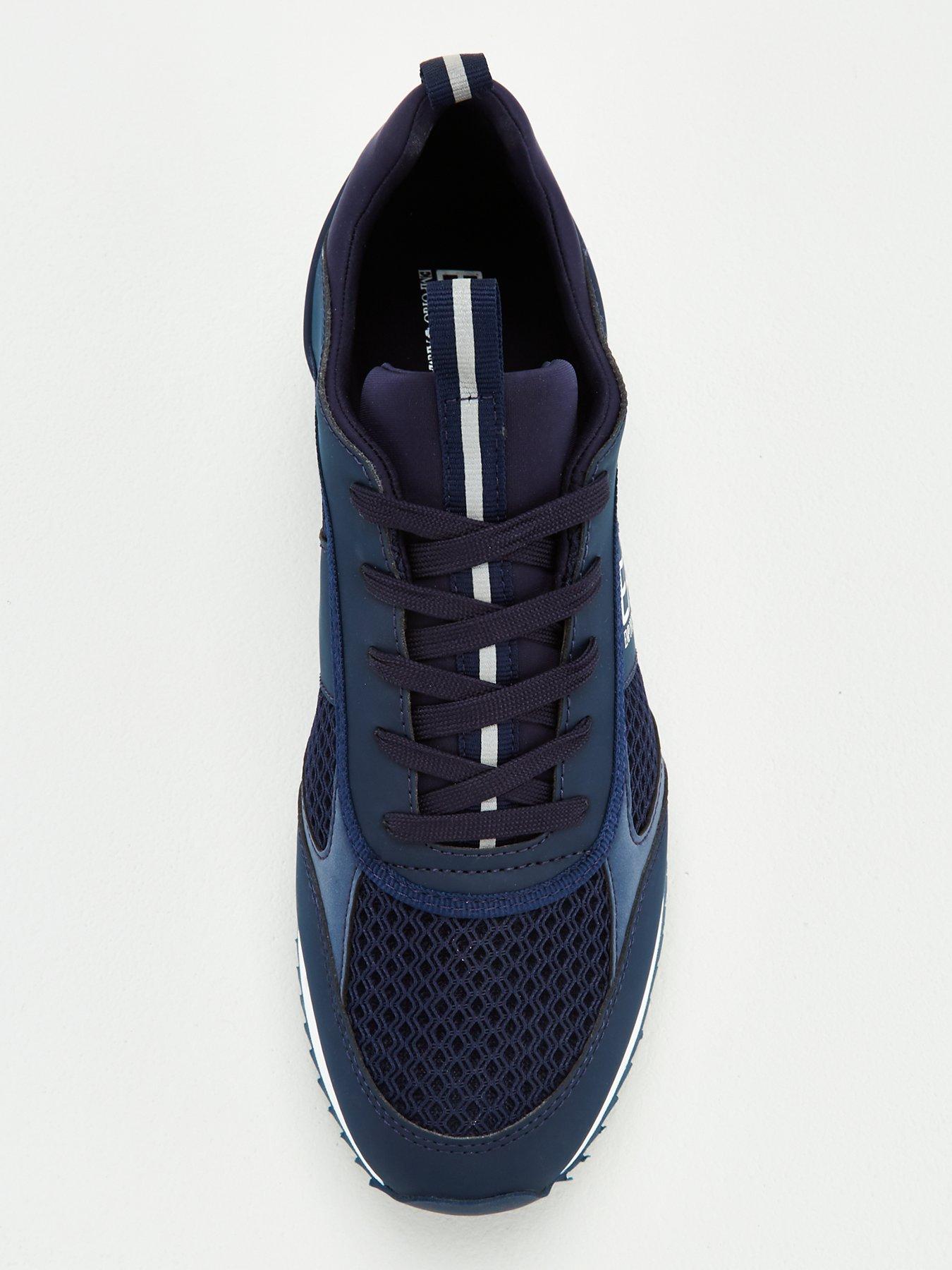 Image 4 of 6 of EA7 Emporio Armani Black &amp; White Laces Trainers - Navy