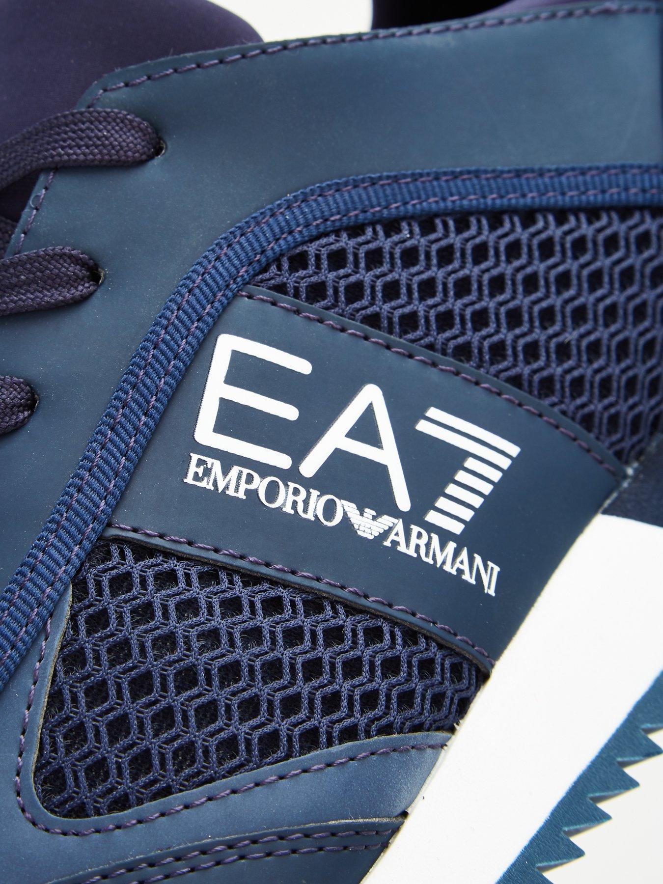 Image 6 of 6 of EA7 Emporio Armani Black &amp; White Laces Trainers - Navy