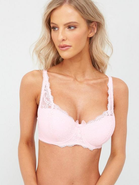 stillFront image of pour-moi-flora-lightly-padded-underwired-bra-soft-pink
