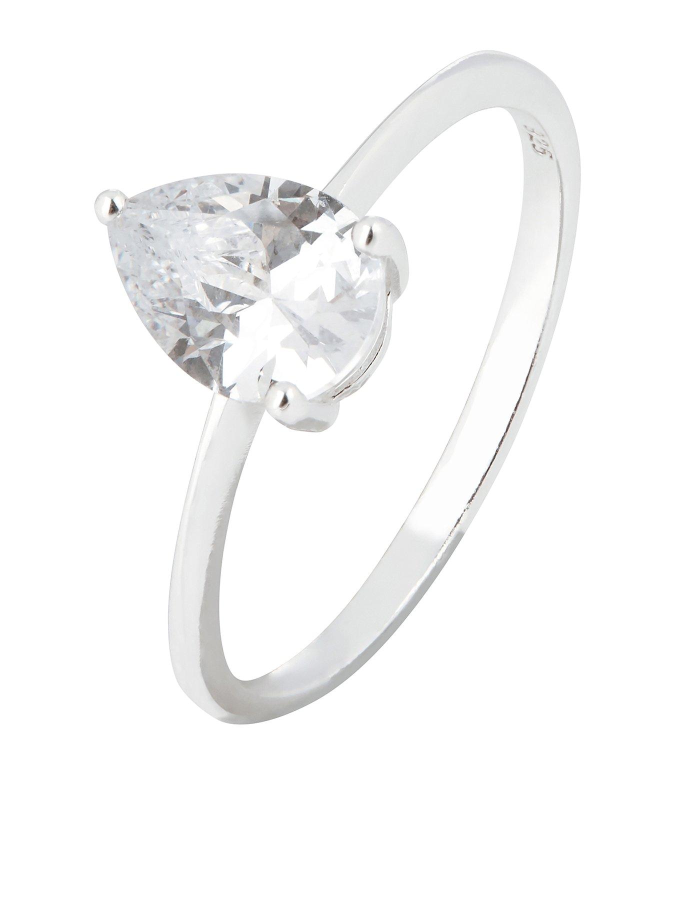 Accessorize Pear Cut Cz Solitaire Ring review