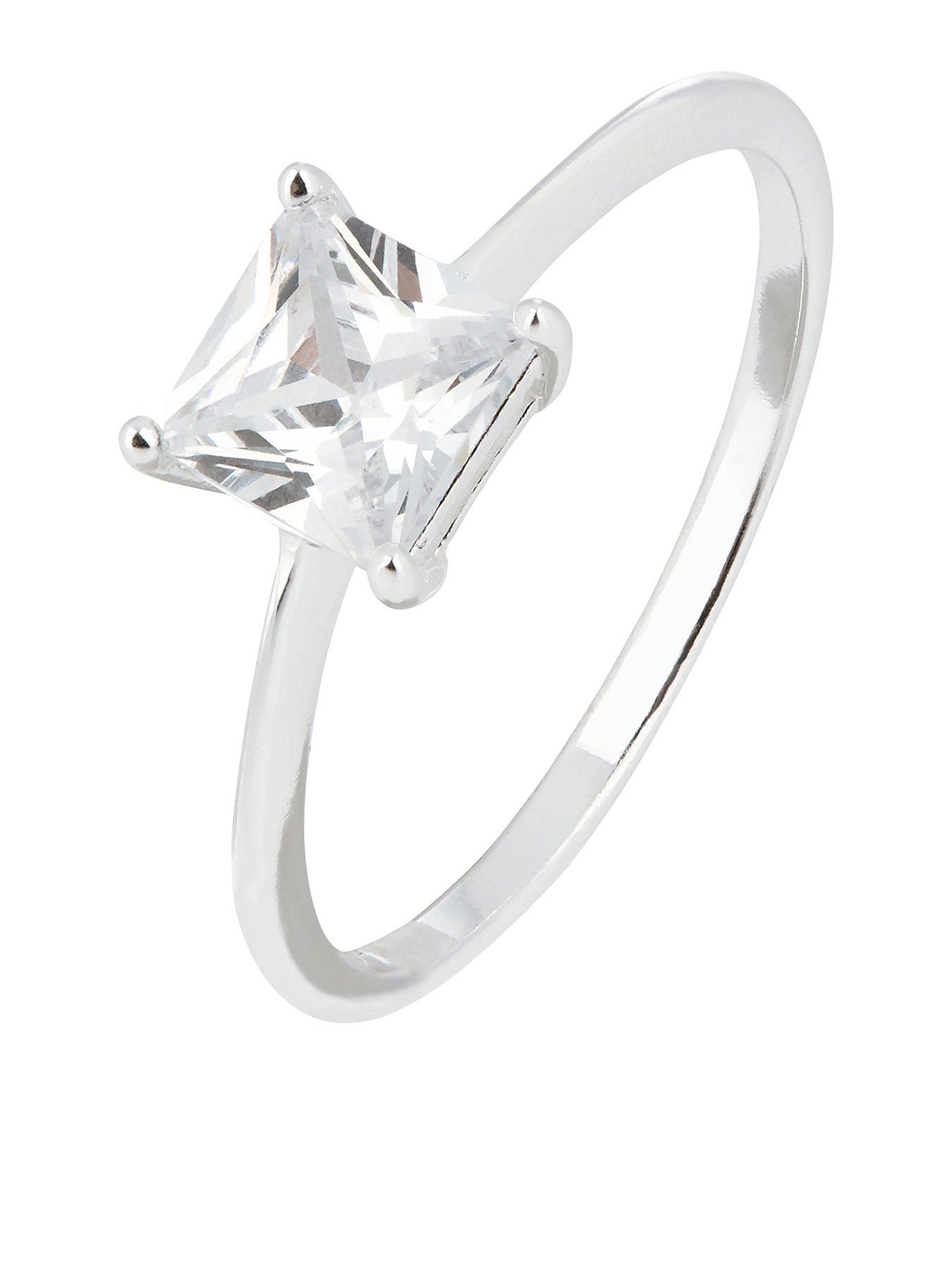 Accessorize Accessorize Princess Cut Cz Solitaire Ring review